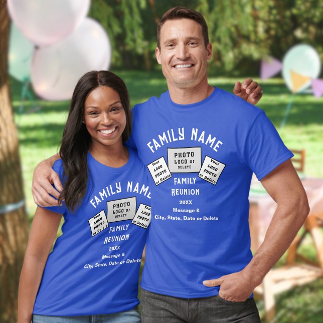 Camisas personalizadas, de Reunião Familiar com FO (Personalized, Family Reunion Shirts with Pictures, or DELETE Photo Templates, Text. Family Reunion.)