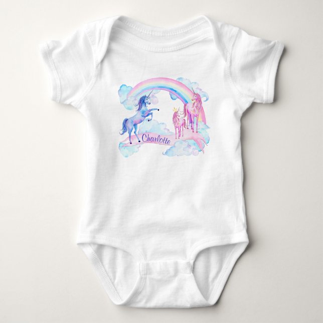 Camisas Personalizadas de Unicórnio para Bebê Meni (Frente)