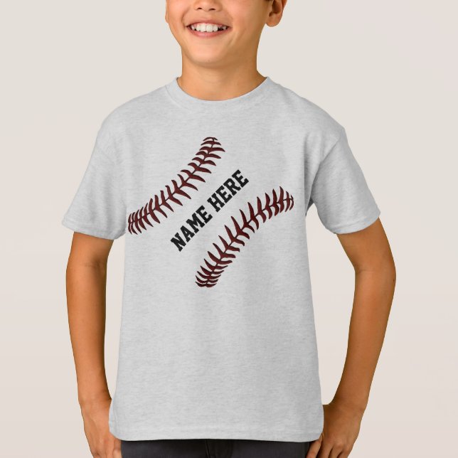 Camisas personalizadas do basebol para miúdos (Frente)