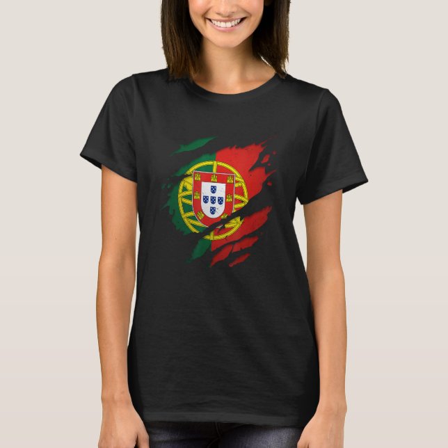 Camisas Portuguesas Orgulhosas Arrancadas Arrastar (Frente)