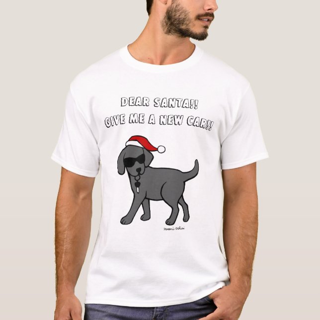 Camisas pretas do Natal dos desenhos animados de (Frente)