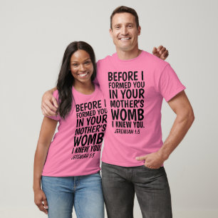 Camisas PRO-LIFE CRISTÃOS, Jeremias 1:5