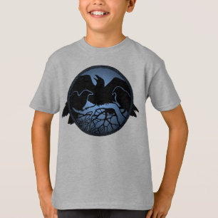 Camisas Raven de Criança Camisas Raven Crow Art Ki