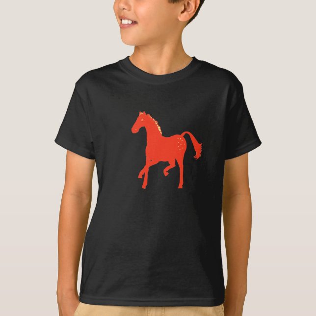 Camisas vermelhas do cavalo t (Frente)