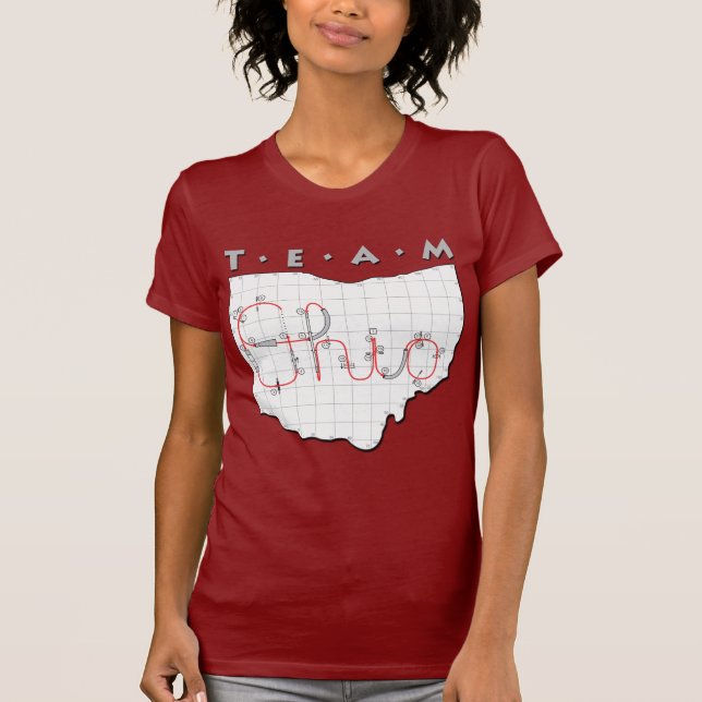 Camisas vermelhas/marrons da agilidade de Ohio da (Frente)