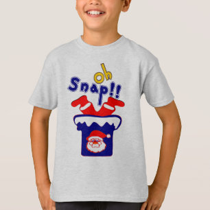 Camiseta 🎅 تOh! Sanp, Papais noeis presos em um pescoço de