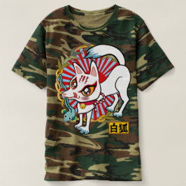 CAMISETA お魚くわえた白狐さん♪ WHITE FOX