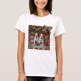 CAMISETA かわいいジャックラッセルテリアの子犬たちとクリスマス♡