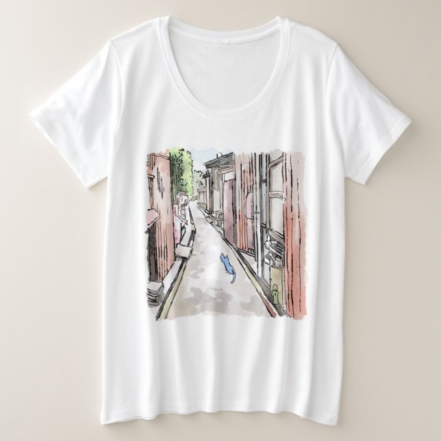 CAMISETA されやいじ　日本の路地 (Frente do Design)