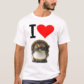 Camiseta アイ　ハート　信楽焼き狸（実写版）　(　I 　Love　狸（実写版） 　）