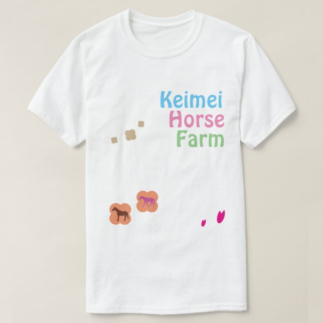 CAMISETA ケイメイ牧場 (Frente do Design)