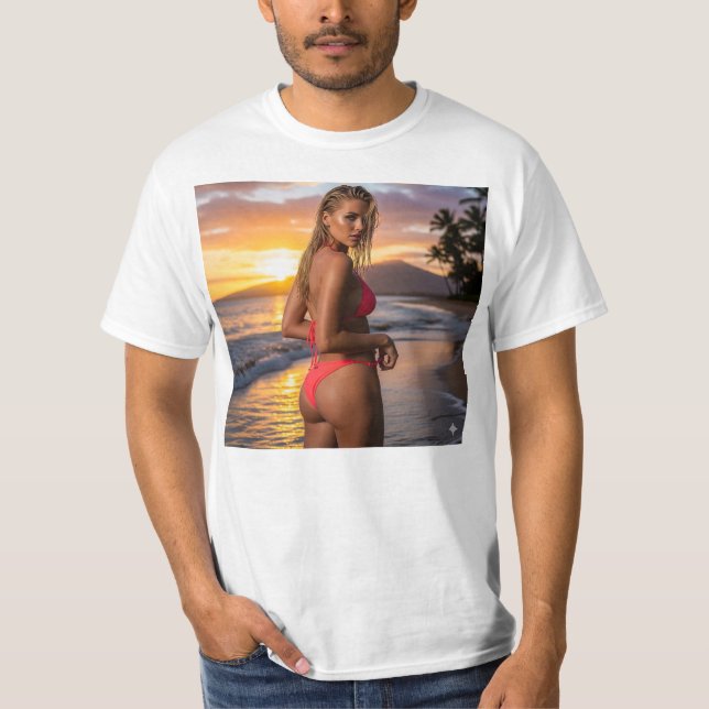 CAMISETA ハワイの海辺で決めポーズ (Frente)