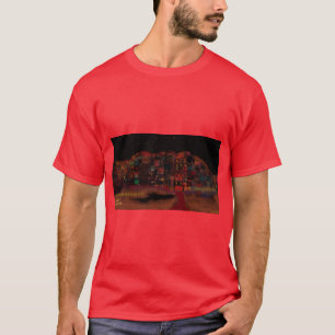 Camiseta 九 龍 寨 城 (A Cidade Murada do Kowloon) à noite- T-Sh