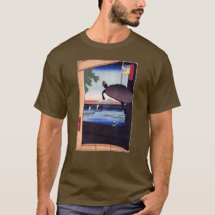 Camiseta 亀 と 富 山, 広 重 Tartle e Monte Fuji, Hiroshige, Ukiyo