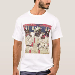 Camiseta 兎の相撲, coelhos do Sumo do 芳藤, Yoshifuji