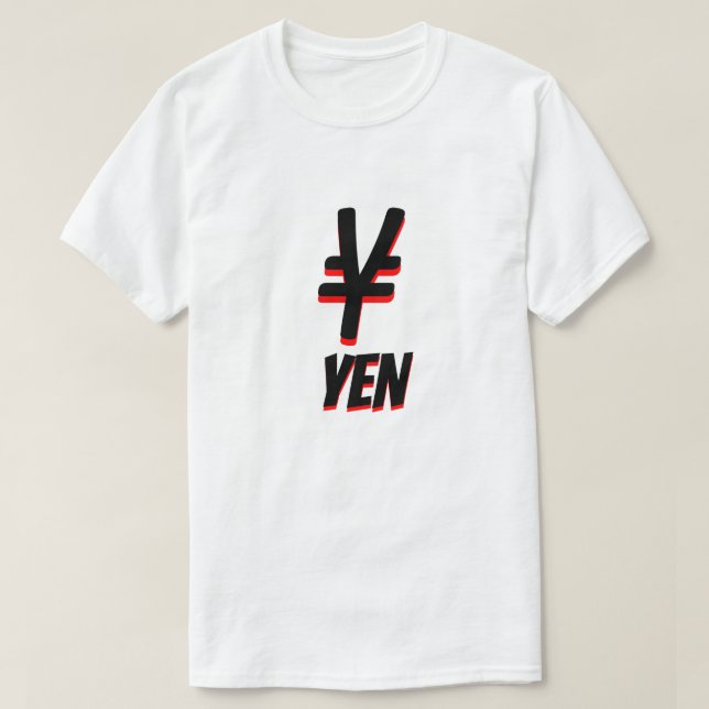 Camiseta ¥ 円 branco de iene japonês (Frente do Design)