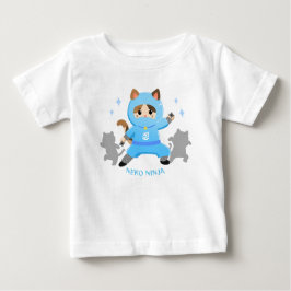 Camiseta 可愛い猫忍者 日本 ブルー ベビー Cat Ninja from Japan Blue Baby 