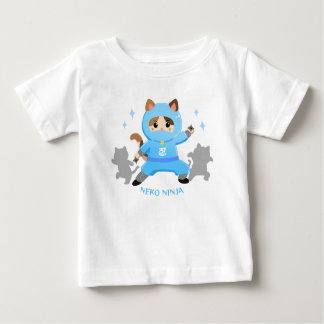 Camiseta 可愛い猫忍者 日本 ブルー ベビー Cat Ninja from Japan Blue Baby 