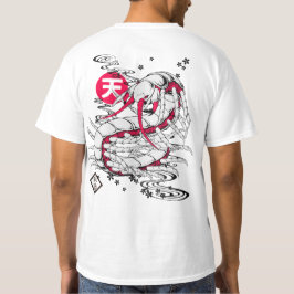 CAMISETA 和柄 朱色の毘沙門天の使い 大ムカデ バックプリント