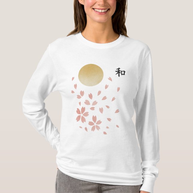 Camiseta 【和 – Harmony Cherry Blossom Long Sleeve T-Shirt】 (Frente)
