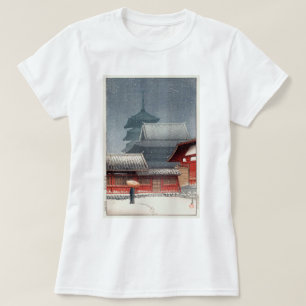 Camiseta 四 天 寺, Shitennō-ji em Osaka, Hasui Kawase, Woodcut