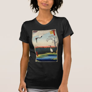 Camiseta 江 戸 鶴, 広 重 grua de Edo, Hiroshige