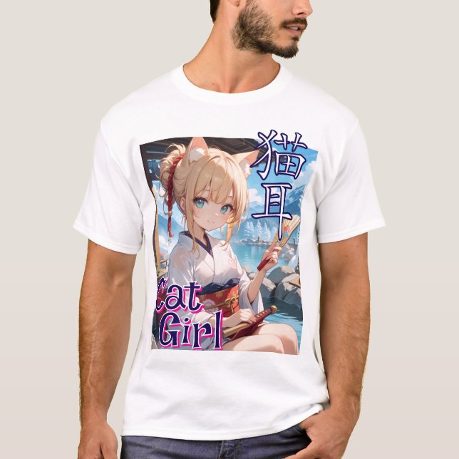 CAMISETA 猫耳娘が温泉に来た！ (Frente)