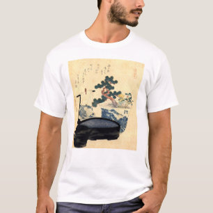 Camiseta 盆栽, bonsai do 北斎, Hokusai, Ukiyo-e