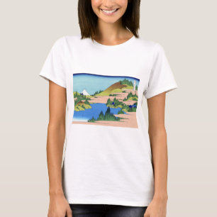 Camiseta 相 州 箱 湖 水, 北 根 Ver o Monte Fuji de Hakone, Hokusai