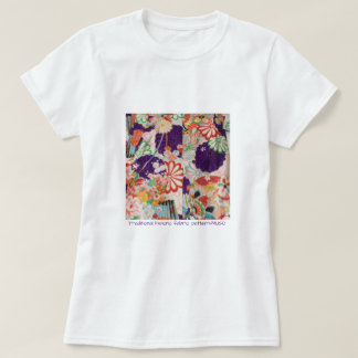 CAMISETA 紫の綺麗な伝統的着物生地のTシャツ