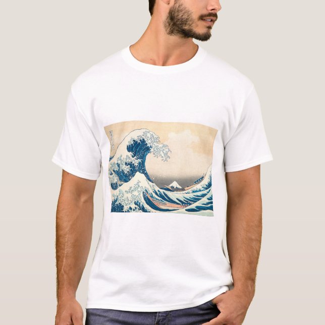 CAMISETA 葛飾北斎富獄三十六景神奈川沖浪裏Tシャツ (Frente)