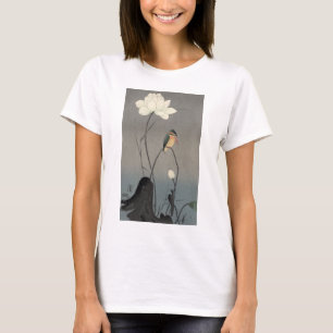 Camiseta 蓮にカワセミ, martinho pescatore em Lotus, K