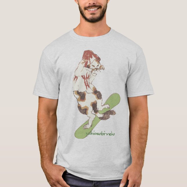 CAMISETA 雪遊び猫 B (Frente)
