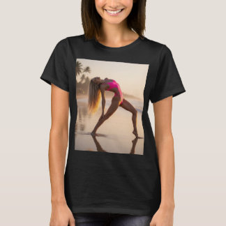 CAMISETA 高級リゾートの南国の浜辺で美しい女性が高級グラビアモデルが素晴らしいポーズをしてくれました