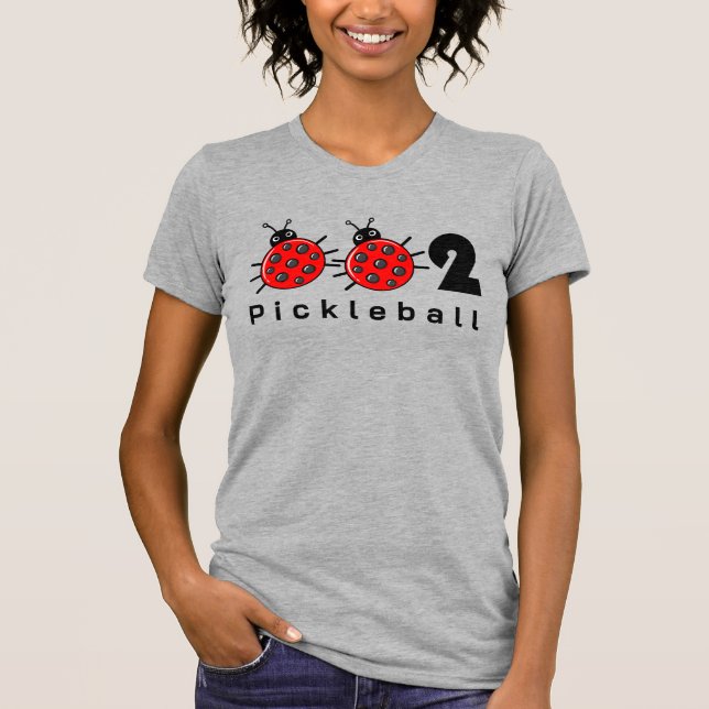 Camiseta 🐞 002, texto personalizado, pickleball ladybird (Frente)