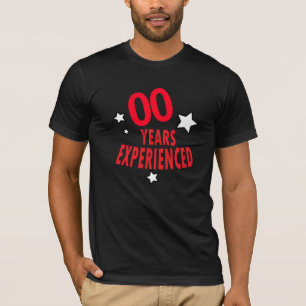 Camiseta 00 anos de experiência   Aniversário Engraçado