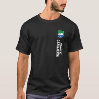 Camiseta 011 Cazin Bósnia Flag Casaco Of Arm Emblem