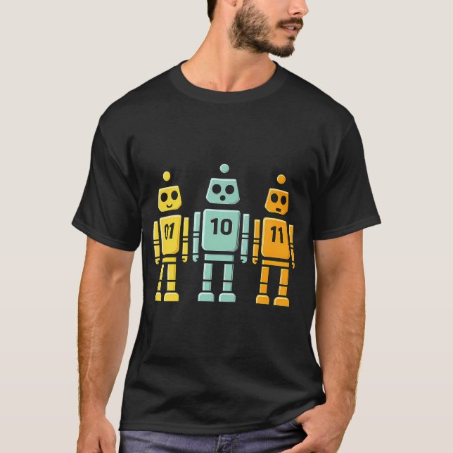 Camiseta 01 10 11 Robô Binário (Frente)