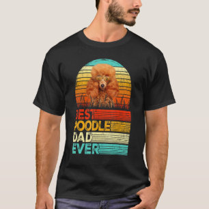Camiseta 01 Homem Retro Vintage Melhor Pai de Poodle Já Pai