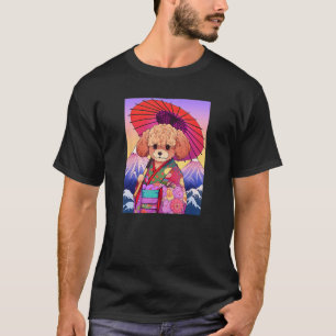 Camiseta 01 Kimono de Poodle Toy Cachorro Engraçado Geisha
