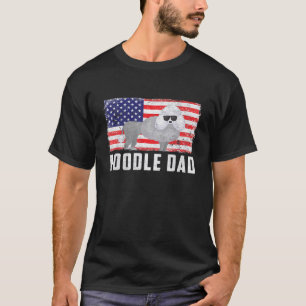 Camiseta 01 Pai de Poodle Bandeira Americana 4 de Julho Ind