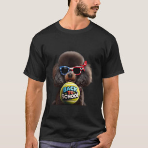 Camiseta 01 Poodle Miniatura Bola de Tênis de Volta à Escol