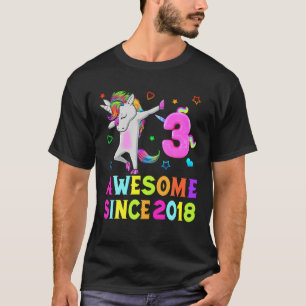 Camiseta 03 Anos De Idade,03Rd Bday Kids, Incrível 2018 Uni