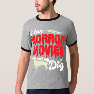 Camiseta 05.Filme Horror Eu Amo Filmes Horrores E Meu Cacho