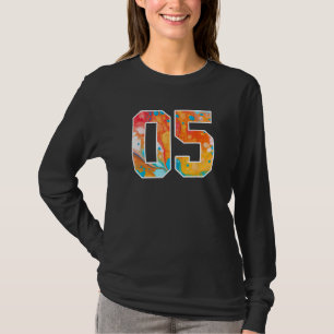 Camiseta 05 Números de Equipe Esportiva Coloridos Frente e