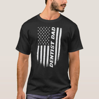 Camiseta 0 4 de Julho Bandeira Americana Dentista Pai Dia d