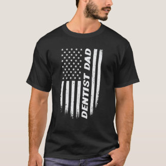Camiseta 0 4 de Julho Bandeira Americana Dentista Pai Dia d