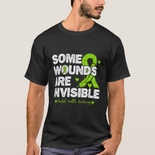 Camiseta 0 Algumas Feridas São Invisíveis Faixa Saúde Menta