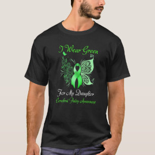 Camiseta 0 Borboleta Eu Uso Verde Para Minha Filha Paralisi