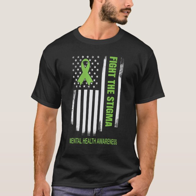 Camiseta 0 Combata O Estigma  Para a Conscientização da Saú (Frente)